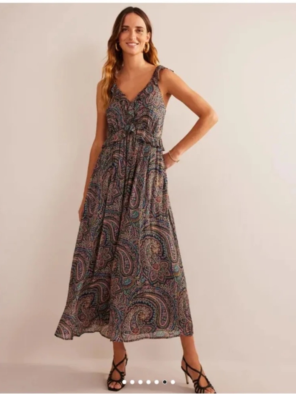 BODEN Paisley Ruffled Maxi Dress